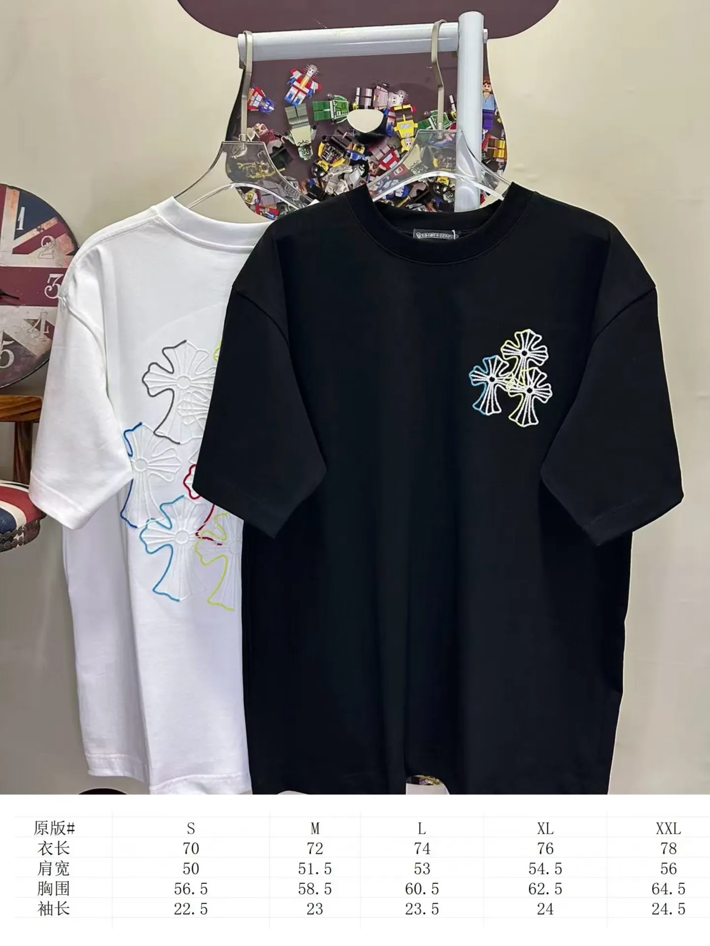 L 26939# 【Come Hearts】 T ！ logo ！ ， ， Breathable ， ！ ， ！ ， Series！ ➕ Quality 🪡 ：Black White SIZE：S-XXL